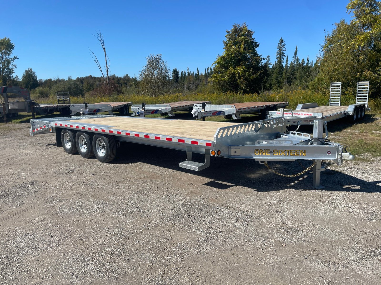 2027 One-Sixteen 102 in × 24+5 Beavertail Bumper Pull Flatbed 21,000 lb GVWR